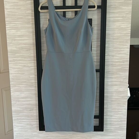Betsey Johnson slate blue pencil dress stretch size 6 - Picture 1 of 6